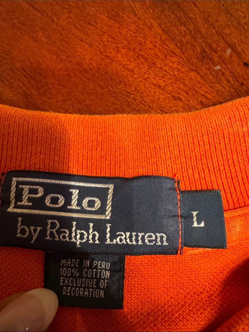 Ralph Lauren Men’s Bright Orange Polo with Navy Pony